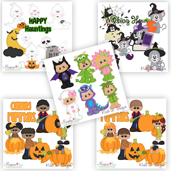Halloween Set 3 Bundle-5 Sets SVG Cutting File Sets + Clip Art - Click Image to Close